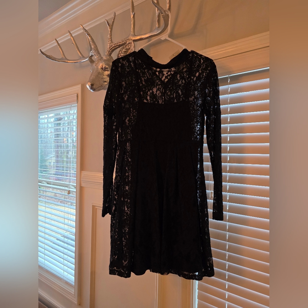 Black Floral Lace Dress